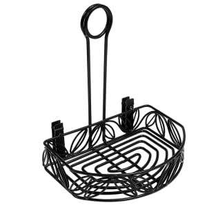 166-CRL86 Half-Moon Condiment Caddy - Wrought Iron, Black