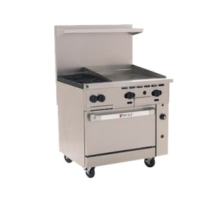 290-C36S2B24GLP 36" 2 Burner Gas Range w/ Griddle & Standard Oven, Liquid Propane