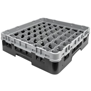 144-49S318110 Camrack® Glass Rack w/ (49) Compartments - (1) Gray Extender, Black