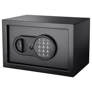 470-AX12616 0.36 cu ft Compact Safe w/ Keypad Lock - Steel, Black