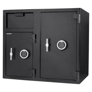 470-AX13316 Locker Depository Safe w/ Keypad Lock - (2) Compartments, Steel, Black