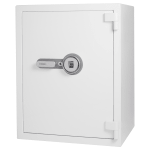 470-AX13496 4.48 cu ft Biometric Fireproof Safe w/ Fingerprint Lock - Steel, White