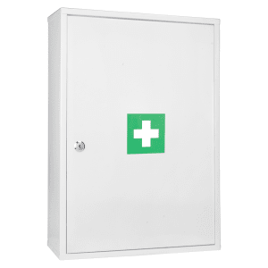 470-CB12824 Large Medical Cabinet w/ Key Lock - Drop Down Door, Steel, White