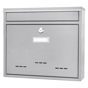 470-CB13252 Wall Mount Locking Mailbox w/ Drop Slot - 14 1/5"W x 3 3/5"D x 12 3/5"H, Steel, Gray