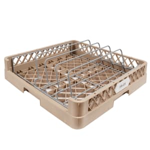 175-TR23 Full-Size Dishwasher Sheet Pan Rack - Holds 3 Pans, Open End, Beige