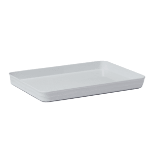 166-BL11W 11 3/8" x 8 3/8" Rectangular Lid/Platter for B11W - Plastic, Plastic, White