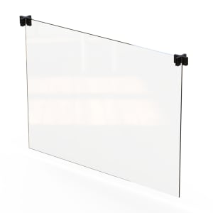 209-TD001 Freestanding Tabletop Divider w/ Cross Connectors - 17 6/7"H x 20"W, Acrylic, Clear