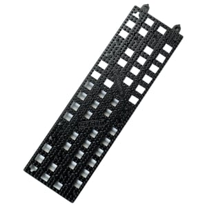 094-VM5180BK Rectangular Interlocking Bar Mat - 12" x 3 1/2", Rubber, Black