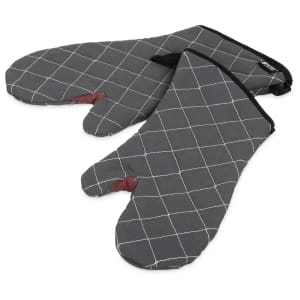 San Jamar 800FG17-BK BestGuard Commercial Heat Protection Up to 450 F Oven Mitts Pair, 17 inch Length, Black