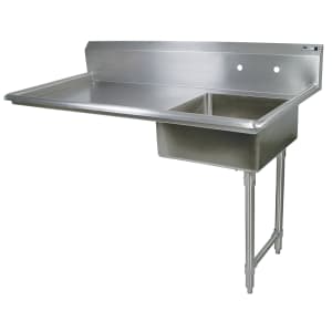 416-JDTS2050UCR 50" Undercounter Soiled Dishtable w/ 16 ga Stainless Legs, R to L