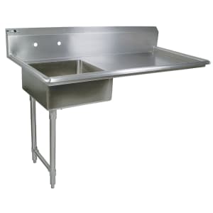 416-JDTS2060UCL 60" Undercounter Soiled Dishtable w/ 16 ga Stainless Legs, L to R