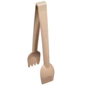 028-4609BE 9"L Plastic Salad Tongs, Beige