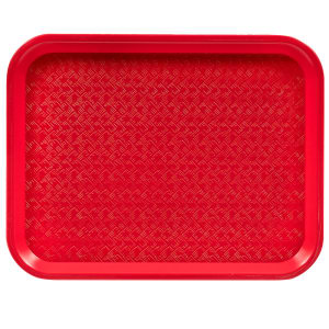 080-FFT1014R Plastic Fast Food Tray - 14"L x 10"W, Red