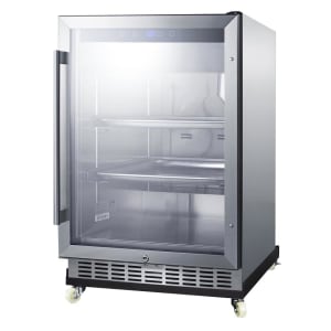 162-SCR611GLOSRI 5 cu ft Outdoor Refrigerator w/ Glass Door - Stainless, 115v