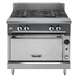 207-V236HCNG 36" Gas Range w/ (2) Hot Tops & Convection Oven, Natural Gas