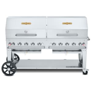 828-CVMCB72SI5010RDP 70" Mobile Gas Commercial Outdoor Charbroiler w/ Roll Domes, Liquid Propane