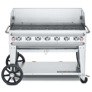 828-CVRCB48WGPSI5010 46" Mobile Gas Commercial Outdoor Grill w/ Wind Guards, Liquid Propane