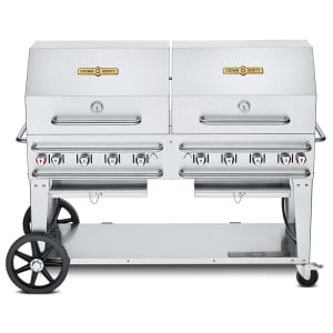 828-CVRCB60RDPSI5010 58" Mobile Gas Commercial Outdoor Grill w/ Roll Domes, Liquid Propane