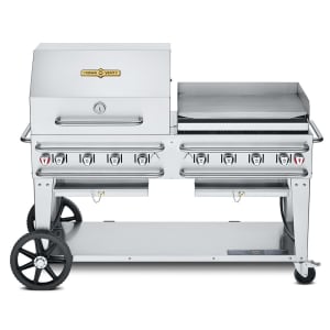 828-CVRCB60RGP 58" Mobile Gas Commercial Outdoor Grill w/ Roll Dome, Liquid Propane