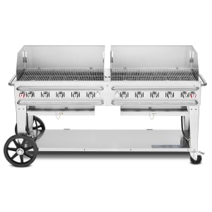 828-CVRCB72WGPSIBULK 70" Mobile Gas Commercial Outdoor Grill w/ Wind Guards, Liquid Propane