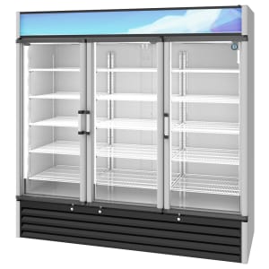 440-RM65HC 78" RM Series Three Section Glass Door Merchandiser - (3) Left/Right Hinge Doors, Silver, 115v