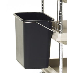 001-BCWB2D Waste Basket for BC2030-D Utility Cart - 21 1/4"W x 13 1/4"D x 27 1/2"H, Plastic, Black