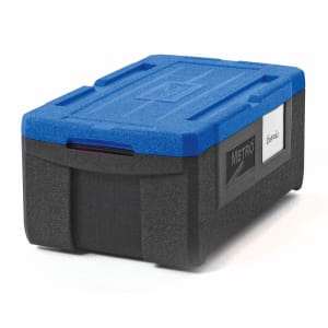 001-ML180BU Mightylite™ Insulated Food Carrier w/ (3) Pan Capacity, Black w/ Blue Lid