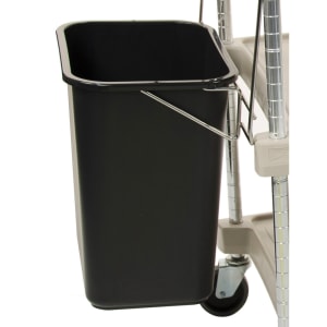 001-MYWB2 Waste Basket for MY2030 Utility Cart - 23"W x 14 3/4"D, 16 1/4"H, Black