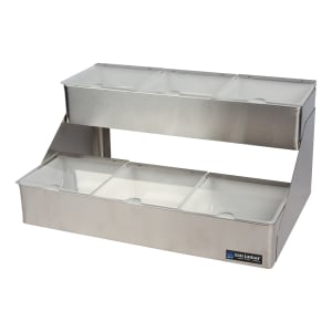 094-B4706INL (6) Compartment Bar Garnish Tray - Notched Lid
