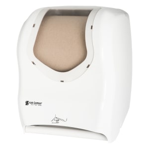 094-T1470WHCL Wall Mount Touchless Roll Paper Towel Dispenser - Plastic, White/Clear