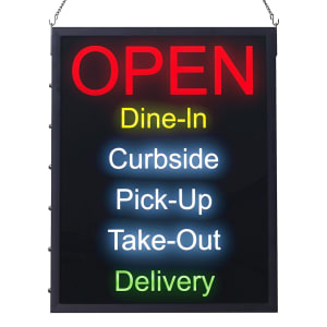 080-LED20 Hanging LED "Open" Sign - 19 5/8"W x 27 1/2"H, 100-240v/1ph