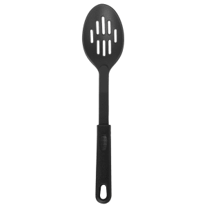 080-NCSL2 Slotted Nylon Spoon, Black