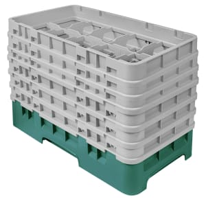 144-10HS1114119 Camrack Glass Rack - (6)Extenders, 10 Compartments, Sherwood Green