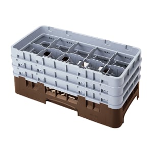 144-10HS638167 Camrack Glass Rack - (3)Extenders, 10 Compartments, Brown