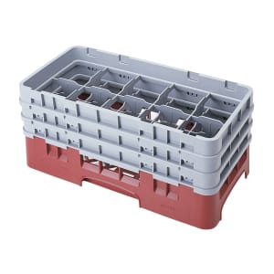 144-10HS638416 Camrack Glass Rack - (3)Extenders, 10 Compartments, Cranberry