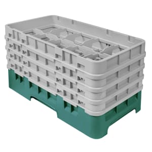 144-10HS800119 Camrack Glass Rack - (4)Extenders, 10 Compartments, Sherwood Green