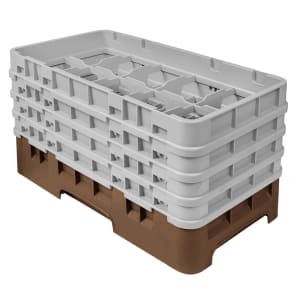 144-10HS800167 Camrack Glass Rack - (4)Extenders, 10 Compartments, Brown