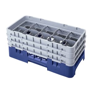144-10HS638186 Camrack Glass Rack - (3)Extenders, 10 Compartments, Navy Blue
