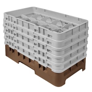 144-10HS958167 Camrack Glass Rack - (5)Extenders, 10 Compartments, Brown