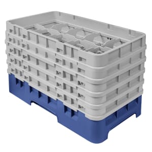 144-10HS958186 Camrack Glass Rack - (5)Extenders, 10 Compartments, Navy Blue