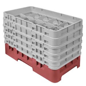 144-10HS958416 Camrack Glass Rack - (5)Extenders, 10 Compartments, Cranberry