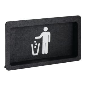 472-FMTD2BT Built In Trash Door w/ Trash Symbol Faceplate - 13 1/4"W x 7 1/2"H, Plastic, Black