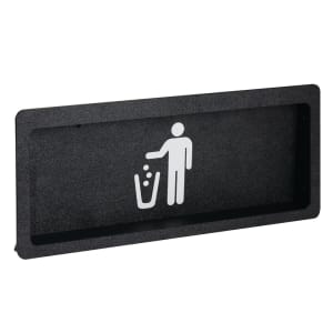 472-FMTD3BT Built In Trash Door w/ Trash Symbol Faceplate - 17 5/8"W x 7 1/2"H, Plastic, Black
