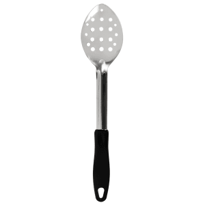 080-BHPP13 13" Perforated Basting Spoon w/ Stop Hook & Black Plastic Handle, Stainless