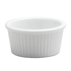 324-F8010000612 2 1/2 oz Round Buffalo Ramekin - Porcelain, Bright White