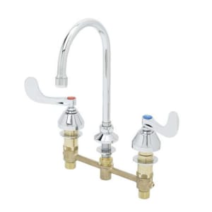 064-B286704 EasyInstall Deck Mount Medical Mixing Faucet w/ 6" Swivel/Rigid Gooseneck