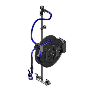 064-B1434RG Open Hose Reel Assembly w/ 50 ft Hose & Mixing Faucet - 1/2" NPT