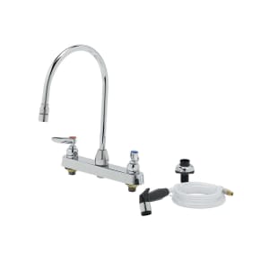 064-B1174 Deck Mount Workboard Faucet w/ 8" Swing Spout & 4' Hose