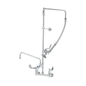 064-B2466 Wall Mount Pre Rinse Faucet w/ 20" Hose & 4" Wrist Action Handles
