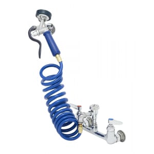 064-PG8WREV Wall Mount Pet Grooming Faucet w/ 9' Coiled Hose